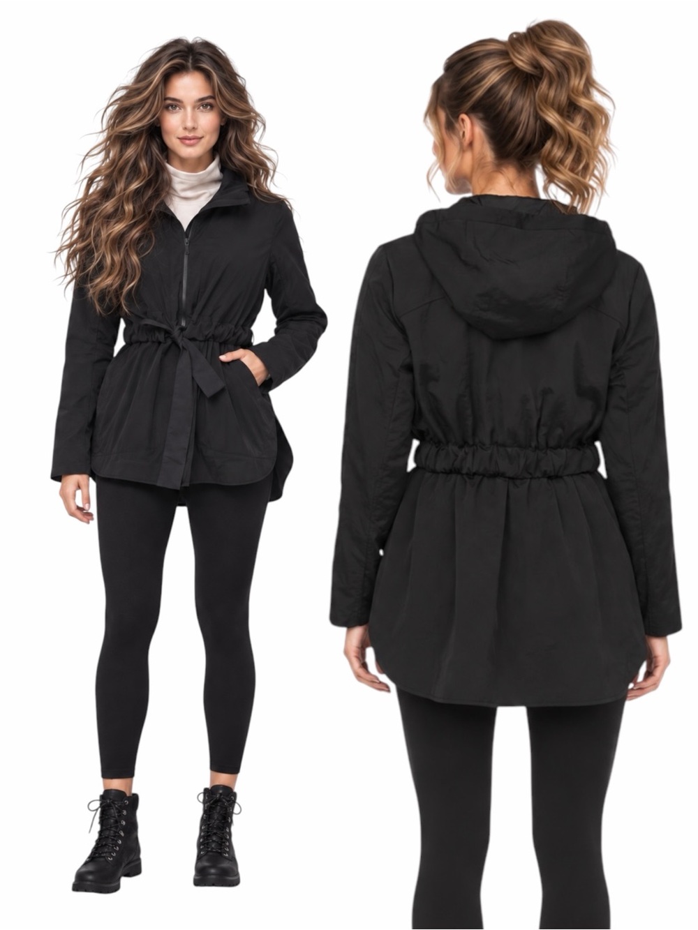 NWT Lululemon – New Moves Jacket – Hooded Full Zip Tie Waist – Black – Sz. 8
